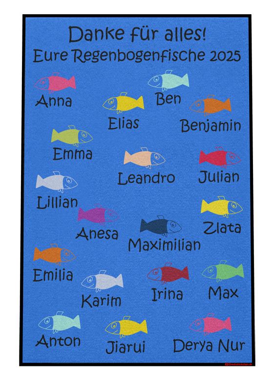 Fischfußmatte, Fußmatte mit Fischen, Kindergartenmatte, Abschiedsgeschenk Kindergarten, Kitaabschied, Kiga Abschiedsgeschenk, Abschiedsgeschenk Kindergarten Erzieherinnen, Nützliches Abschiedsgeschenk Kindergarten, Abschiedsgeschenk Kita Gruppe