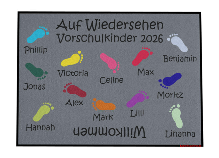 Kindergarten Abschiedsfussmatte Füße einzeln Entwurf C Fußabdrückefußmatte, Fußmatte mit Fußabdrücke, Kindergartenmatte, Abschiedsgeschenk Kindergarten, Kitaabschied, Kiga Abschiedsgeschenk, Abschiedsgeschenk Kindergarten Erzieherinnen, Nützliches Abschiedsgeschenk Kindergarten, Abschiedsgeschenk Kita Gruppe