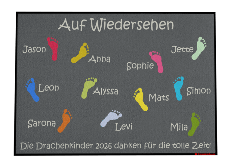 Die Kindergarten Kita Vorschulkinder Abschiedsfußmatte Fußabdruck Entwurf AA Fußabdrückefußmatte, Fußmatte mit Fußabdrücke, Kindergartenmatte, Abschiedsgeschenk Kindergarten, Kitaabschied, Kiga Abschiedsgeschenk, Abschiedsgeschenk Kindergarten Erzieherinnen, Nützliches Abschiedsgeschenk Kindergarten, Abschiedsgeschenk Kita Gruppe
