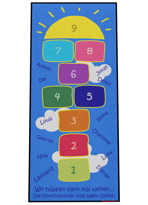 Kindergarten Abschiedsfussmatte Hüpffeld 9 Felder Regenbogen Entwurf G Hüpfkästchen, Hüpfmatte, Hüpfspiel Kindergartenmatte, Abschiedsgeschenk Kindergarten, Kitaabschied, Kiga Abschiedsgeschenk, Abschiedsgeschenk Kindergarten Erzieherinnen, Nützliches Abschiedsgeschenk Kindergarten, Abschiedsgeschenk Kita Gruppe