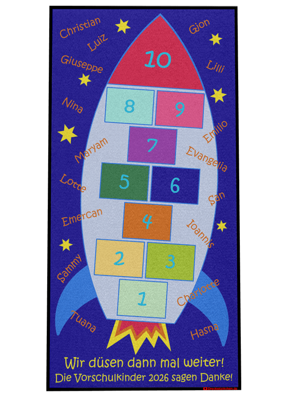 Kindergarten Abschiedsfussmatte Hüpffeld Rakete Entwurf G Raketenfußmatte, Fußmatte mit Rakete, Kindergartenmatte, Abschiedsgeschenk Kindergarten, Kitaabschied, Kiga Abschiedsgeschenk, Abschiedsgeschenk Kindergarten Erzieherinnen, Nützliches Abschiedsgeschenk Kindergarten, Abschiedsgeschenk Kita Gruppe