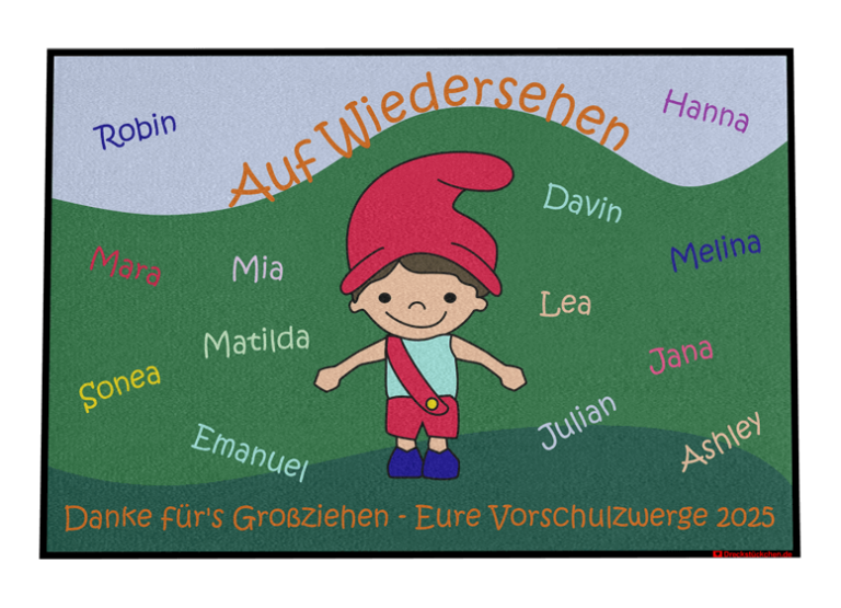 Fußmatte mit Zwerg, Zwergfußmatte, Zwerg auf Fußmatte, Kindergartenmatte, Abschiedsgeschenk Kindergarten, Kitaabschied, Kiga Abschiedsgeschenk, Abschiedsgeschenk Kindergarten Erzieherinnen, Nützliches Abschiedsgeschenk Kindergarten, Abschiedsgeschenk Kita Gruppe